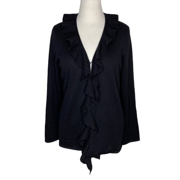 Magaschoni Sweaters - Magaschoni Cashmere Blend Ruffled Long Cardigan